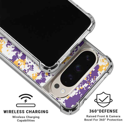 NBA Los Angeles Lakers Digi Camo Pixel 9/9 Pro Clear Case